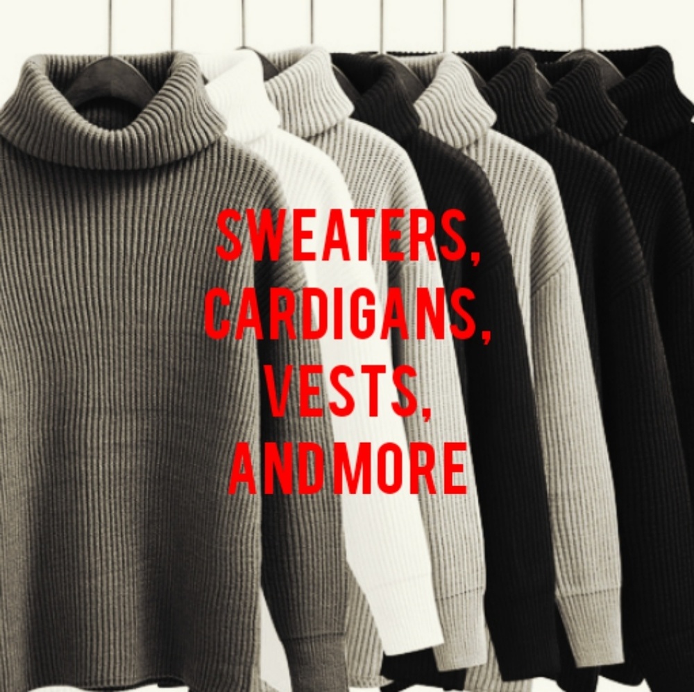 Sweaters, Cardigans, Vests, and more
